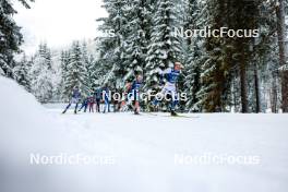 01.01.2024, Toblach, Italy (ITA): Anian Sossau (GER), Remi Lindholm (FIN), Andrew Young (GBR), Johan Haeggstroem (SWE), (l-r)  - FIS world cup cross-country, tour de ski, pursuit, Toblach (ITA). www.nordicfocus.com. © Modica/NordicFocus. Every downloaded picture is fee-liable.