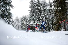 01.01.2024, Toblach, Italy (ITA): Henrik Doennestad (NOR), Candide Pralong (SUI), Theo Schely (FRA), (l-r)  - FIS world cup cross-country, tour de ski, pursuit, Toblach (ITA). www.nordicfocus.com. © Modica/NordicFocus. Every downloaded picture is fee-liable.