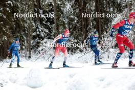 01.01.2024, Toblach, Italy (ITA): Arsi Ruuskanen (FIN), Valerio Grond (SUI), Maurice Manificat (FRA), (l-r)  - FIS world cup cross-country, tour de ski, pursuit, Toblach (ITA). www.nordicfocus.com. © Modica/NordicFocus. Every downloaded picture is fee-liable.