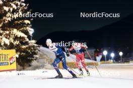 03.01.2024, Davos, Switzerland (SUI): Remi Bourdin (FRA), Michael Foettinger (AUT), (l-r)  - FIS world cup cross-country, tour de ski, individual sprint, Davos (SUI). www.nordicfocus.com. © Modica/NordicFocus. Every downloaded picture is fee-liable.