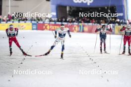 03.01.2024, Davos, Switzerland (SUI): Matz William Jenssen (NOR), Edvin Anger (SWE), Gus Schumacher (USA), (l-r)  - FIS world cup cross-country, tour de ski, individual sprint, Davos (SUI). www.nordicfocus.com. © Modica/NordicFocus. Every downloaded picture is fee-liable.