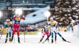03.01.2024, Davos, Switzerland (SUI): Jonna Sundling (SWE), Kristine Stavaas Skistad (NOR), Emma Ribom (SWE), (l-r)  - FIS world cup cross-country, tour de ski, individual sprint, Davos (SUI). www.nordicfocus.com. © Modica/NordicFocus. Every downloaded picture is fee-liable.
