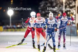 03.01.2024, Davos, Switzerland (SUI): Erik Valnes (NOR), Janik Riebli (SUI), (l-r)  - FIS world cup cross-country, tour de ski, individual sprint, Davos (SUI). www.nordicfocus.com. © Modica/NordicFocus. Every downloaded picture is fee-liable.