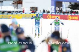 04.01.2024, Davos, Switzerland (SUI): Arsi Ruuskanen (FIN), Calle Halfvarsson (SWE), (l-r)  - FIS world cup cross-country, tour de ski, pursuit, Davos (SUI). www.nordicfocus.com. © Modica/NordicFocus. Every downloaded picture is fee-liable.