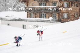 04.01.2024, Davos, Switzerland (SUI): Sophia Laukli (USA), Giuliana Werro (SUI), (l-r)  - FIS world cup cross-country, tour de ski, pursuit, Davos (SUI). www.nordicfocus.com. © Modica/NordicFocus. Every downloaded picture is fee-liable.