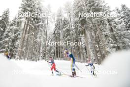 04.01.2024, Davos, Switzerland (SUI): Katerina Janatova (CZE), Emma Ribom (SWE), Sofia Henriksson (SWE), (l-r)  - FIS world cup cross-country, tour de ski, pursuit, Davos (SUI). www.nordicfocus.com. © Modica/NordicFocus. Every downloaded picture is fee-liable.