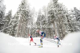 04.01.2024, Davos, Switzerland (SUI): Desiree Steiner (SUI), Frida Karlsson (SWE), Jonna Sundling (SWE), (l-r)  - FIS world cup cross-country, tour de ski, pursuit, Davos (SUI). www.nordicfocus.com. © Modica/NordicFocus. Every downloaded picture is fee-liable.