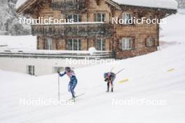 04.01.2024, Davos, Switzerland (SUI): Kerttu Niskanen (FIN), Katharina Hennig (GER), (l-r)  - FIS world cup cross-country, tour de ski, pursuit, Davos (SUI). www.nordicfocus.com. © Modica/NordicFocus. Every downloaded picture is fee-liable.