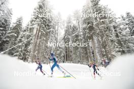 04.01.2024, Davos, Switzerland (SUI): Jessie Diggins (USA), Anne Kyllonen (FIN), Lisa Lohmann (GER), Linn Svahn (SWE), (l-r)  - FIS world cup cross-country, tour de ski, pursuit, Davos (SUI). www.nordicfocus.com. © Modica/NordicFocus. Every downloaded picture is fee-liable.