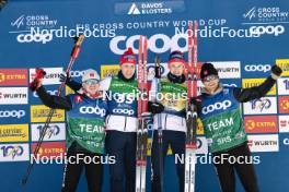 04.01.2024, Davos, Switzerland (SUI): Henrik Doennestad (NOR), Harald Oestberg Amundsen (NOR), (l-r)  - FIS world cup cross-country, tour de ski, pursuit, Davos (SUI). www.nordicfocus.com. © Modica/NordicFocus. Every downloaded picture is fee-liable.