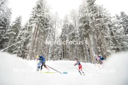 04.01.2024, Davos, Switzerland (SUI): Linn Svahn (SWE), Katerina Janatova (CZE), Emma Ribom (SWE), (l-r)  - FIS world cup cross-country, tour de ski, pursuit, Davos (SUI). www.nordicfocus.com. © Modica/NordicFocus. Every downloaded picture is fee-liable.