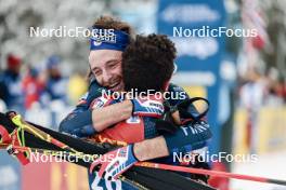 07.01.2024, Val di Fiemme, Italy (ITA): Hugo Lapalus (FRA), Jules Lapierre (FRA), (l-r)  - FIS world cup cross-country, tour de ski, final climb, Val di Fiemme (ITA). www.nordicfocus.com. © Modica/NordicFocus. Every downloaded picture is fee-liable.