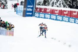 07.01.2024, Val di Fiemme, Italy (ITA): Friedrich Moch (GER), Jules Lapierre (FRA), (l-r)  - FIS world cup cross-country, tour de ski, final climb, Val di Fiemme (ITA). www.nordicfocus.com. © Modica/NordicFocus. Every downloaded picture is fee-liable.