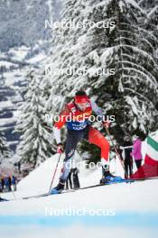 07.01.2024, Val di Fiemme, Italy (ITA): Antoine Cyr (CAN) - FIS world cup cross-country, tour de ski, final climb, Val di Fiemme (ITA). www.nordicfocus.com. © Barbieri/NordicFocus. Every downloaded picture is fee-liable.