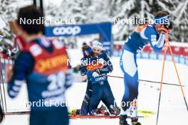 07.01.2024, Val di Fiemme, Italy (ITA): Lucas Chanavat (FRA), Hugo Lapalus (FRA), (l-r)  - FIS world cup cross-country, tour de ski, final climb, Val di Fiemme (ITA). www.nordicfocus.com. © Modica/NordicFocus. Every downloaded picture is fee-liable.