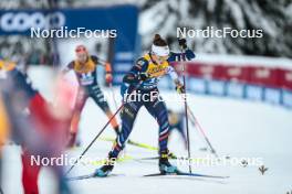07.01.2024, Val di Fiemme, Italy (ITA): Delphine Claudel (FRA) - FIS world cup cross-country, tour de ski, final climb, Val di Fiemme (ITA). www.nordicfocus.com. © Modica/NordicFocus. Every downloaded picture is fee-liable.