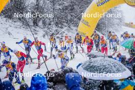 06.01.2024, Val di Fiemme, Italy (ITA): Imanol Rojo (ESP), Matz William Jenssen (NOR), Gustaf Berglund (SWE), (l-r)  - FIS world cup cross-country, tour de ski, mass, Val di Fiemme (ITA). www.nordicfocus.com. © Barbieri/NordicFocus. Every downloaded picture is fee-liable.