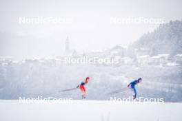06.01.2024, Val di Fiemme, Italy (ITA): Nadja Kaelin (SUI), Anne Kyllonen (FIN), (l-r)  - FIS world cup cross-country, tour de ski, mass, Val di Fiemme (ITA). www.nordicfocus.com. © Barbieri/NordicFocus. Every downloaded picture is fee-liable.