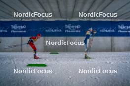 06.01.2024, Val di Fiemme, Italy (ITA): Harald Oestberg Amundsen (NOR), Truls Gisselman (SWE), (l-r)  - FIS world cup cross-country, tour de ski, mass, Val di Fiemme (ITA). www.nordicfocus.com. © Barbieri/NordicFocus. Every downloaded picture is fee-liable.