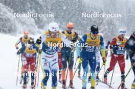 06.01.2024, Val di Fiemme, Italy (ITA): Leo Johansson (SWE), Nikita Gridin (KAZ), (l-r)  - FIS world cup cross-country, tour de ski, mass, Val di Fiemme (ITA). www.nordicfocus.com. © Modica/NordicFocus. Every downloaded picture is fee-liable.