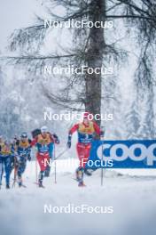 06.01.2024, Val di Fiemme, Italy (ITA): Paal Golberg (NOR), Henrik Doennestad (NOR), (l-r)  - FIS world cup cross-country, tour de ski, mass, Val di Fiemme (ITA). www.nordicfocus.com. © Barbieri/NordicFocus. Every downloaded picture is fee-liable.