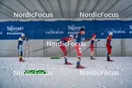 06.01.2024, Val di Fiemme, Italy (ITA): Leo Johansson (SWE), Matz William Jenssen (NOR), Adam Fellner (CZE), Cyril Faehndrich (SUI), Paal Golberg (NOR), (l-r)  - FIS world cup cross-country, tour de ski, mass, Val di Fiemme (ITA). www.nordicfocus.com. © Barbieri/NordicFocus. Every downloaded picture is fee-liable.