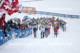 06.01.2024, Val di Fiemme, Italy (ITA): Lucas Chanavat (FRA), Edvin Anger (SWE), Erik Valnes (NOR), (l-r)  - FIS world cup cross-country, tour de ski, mass, Val di Fiemme (ITA). www.nordicfocus.com. © Modica/NordicFocus. Every downloaded picture is fee-liable.