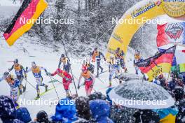06.01.2024, Val di Fiemme, Italy (ITA): Ryo Hirose (JPN), Jens Burman (SWE), Cyril Faehndrich (SUI), (l-r)  - FIS world cup cross-country, tour de ski, mass, Val di Fiemme (ITA). www.nordicfocus.com. © Barbieri/NordicFocus. Every downloaded picture is fee-liable.