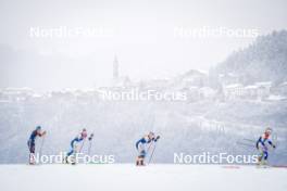 06.01.2024, Val di Fiemme, Italy (ITA): Victoria Carl (GER), Linn Svahn (SWE), Jonna Sundling (SWE), Frida Karlsson (SWE), (l-r)  - FIS world cup cross-country, tour de ski, mass, Val di Fiemme (ITA). www.nordicfocus.com. © Barbieri/NordicFocus. Every downloaded picture is fee-liable.