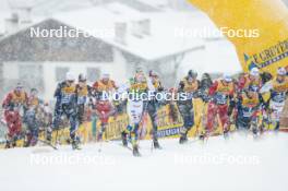 06.01.2024, Val di Fiemme, Italy (ITA): Edvin Anger (SWE), Martin Loewstroem Nyenget (NOR), (l-r)  - FIS world cup cross-country, tour de ski, mass, Val di Fiemme (ITA). www.nordicfocus.com. © Modica/NordicFocus. Every downloaded picture is fee-liable.