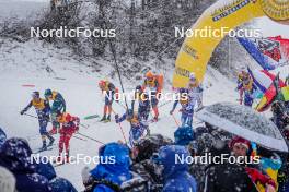 06.01.2024, Val di Fiemme, Italy (ITA): Jules Lapierre (FRA), Markus Vuorela (FIN), Dietmar Noeckler (ITA), (l-r)  - FIS world cup cross-country, tour de ski, mass, Val di Fiemme (ITA). www.nordicfocus.com. © Barbieri/NordicFocus. Every downloaded picture is fee-liable.