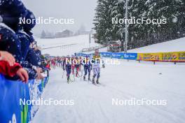 06.01.2024, Val di Fiemme, Italy (ITA): Lucas Chanavat (FRA), Edvin Anger (SWE), (l-r)  - FIS world cup cross-country, tour de ski, mass, Val di Fiemme (ITA). www.nordicfocus.com. © Barbieri/NordicFocus. Every downloaded picture is fee-liable.