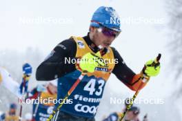 06.01.2024, Val di Fiemme, Italy (ITA): Lucas Boegl (GER) - FIS world cup cross-country, tour de ski, mass, Val di Fiemme (ITA). www.nordicfocus.com. © Modica/NordicFocus. Every downloaded picture is fee-liable.