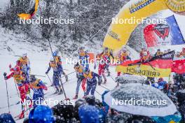 06.01.2024, Val di Fiemme, Italy (ITA): Scott Patterson (USA), Remi Bourdin (FRA), (l-r)  - FIS world cup cross-country, tour de ski, mass, Val di Fiemme (ITA). www.nordicfocus.com. © Barbieri/NordicFocus. Every downloaded picture is fee-liable.