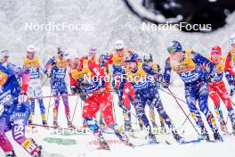 06.01.2024, Val di Fiemme, Italy (ITA): Simone Dapra (ITA), Maurice Manificat (FRA), (l-r)  - FIS world cup cross-country, tour de ski, mass, Val di Fiemme (ITA). www.nordicfocus.com. © Barbieri/NordicFocus. Every downloaded picture is fee-liable.