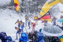 06.01.2024, Val di Fiemme, Italy (ITA): Giandomenico Salvadori (ITA), Jules Lapierre (FRA), (l-r)  - FIS world cup cross-country, tour de ski, mass, Val di Fiemme (ITA). www.nordicfocus.com. © Barbieri/NordicFocus. Every downloaded picture is fee-liable.