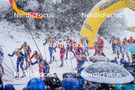 06.01.2024, Val di Fiemme, Italy (ITA): Maurice Manificat (FRA), Lucas Boegl (GER), Remi Lindholm (FIN), (l-r)  - FIS world cup cross-country, tour de ski, mass, Val di Fiemme (ITA). www.nordicfocus.com. © Barbieri/NordicFocus. Every downloaded picture is fee-liable.
