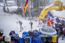 06.01.2024, Val di Fiemme, Italy (ITA): Edvin Anger (SWE), Jules Chappaz (FRA), (l-r)  - FIS world cup cross-country, tour de ski, mass, Val di Fiemme (ITA). www.nordicfocus.com. © Barbieri/NordicFocus. Every downloaded picture is fee-liable.
