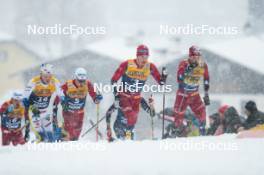 06.01.2024, Val di Fiemme, Italy (ITA): Jens Burman (SWE), Henrik Doennestad (NOR), Harald Oestberg Amundsen (NOR), (l-r)  - FIS world cup cross-country, tour de ski, mass, Val di Fiemme (ITA). www.nordicfocus.com. © Modica/NordicFocus. Every downloaded picture is fee-liable.