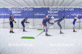 06.01.2024, Val di Fiemme, Italy (ITA): Maurice Manificat (FRA), Remi Bourdin (FRA), Simone Dapra (ITA), Calle Halfvarsson (SWE), (l-r)  - FIS world cup cross-country, tour de ski, mass, Val di Fiemme (ITA). www.nordicfocus.com. © Barbieri/NordicFocus. Every downloaded picture is fee-liable.