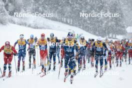 06.01.2024, Val di Fiemme, Italy (ITA): Harald Oestberg Amundsen (NOR), Henrik Doennestad (NOR), (l-r)  - FIS world cup cross-country, tour de ski, mass, Val di Fiemme (ITA). www.nordicfocus.com. © Modica/NordicFocus. Every downloaded picture is fee-liable.