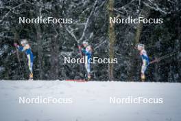 06.01.2024, Val di Fiemme, Italy (ITA): Frida Karlsson (SWE), Linn Svahn (SWE), Jonna Sundling (SWE), (l-r)  - FIS world cup cross-country, tour de ski, mass, Val di Fiemme (ITA). www.nordicfocus.com. © Barbieri/NordicFocus. Every downloaded picture is fee-liable.