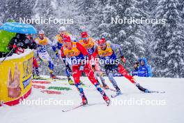 06.01.2024, Val di Fiemme, Italy (ITA): Henrik Doennestad (NOR), Antoine Cyr (CAN), (l-r)  - FIS world cup cross-country, tour de ski, mass, Val di Fiemme (ITA). www.nordicfocus.com. © Barbieri/NordicFocus. Every downloaded picture is fee-liable.