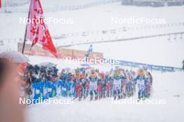 06.01.2024, Val di Fiemme, Italy (ITA): Mika Vermeulen (AUT), Calle Halfvarsson (SWE), Edvin Anger (SWE), William Poromaa (SWE), (l-r)  - FIS world cup cross-country, tour de ski, mass, Val di Fiemme (ITA). www.nordicfocus.com. © Barbieri/NordicFocus. Every downloaded picture is fee-liable.
