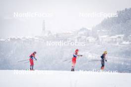 06.01.2024, Val di Fiemme, Italy (ITA): Kristin Austgulen Fosnaes (NOR), Desiree Steiner (SUI), Lisa Lohmann (GER), (l-r)  - FIS world cup cross-country, tour de ski, mass, Val di Fiemme (ITA). www.nordicfocus.com. © Barbieri/NordicFocus. Every downloaded picture is fee-liable.
