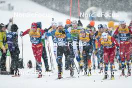 06.01.2024, Val di Fiemme, Italy (ITA): Henrik Doennestad (NOR), Imanol Rojo (ESP), Erik Valnes (NOR), (l-r)  - FIS world cup cross-country, tour de ski, mass, Val di Fiemme (ITA). www.nordicfocus.com. © Modica/NordicFocus. Every downloaded picture is fee-liable.