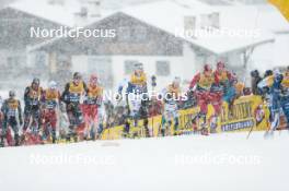 06.01.2024, Val di Fiemme, Italy (ITA): Friedrich Moch (GER), Gustaf Berglund (SWE), Harald Oestberg Amundsen (NOR), Henrik Doennestad (NOR), (l-r)  - FIS world cup cross-country, tour de ski, mass, Val di Fiemme (ITA). www.nordicfocus.com. © Modica/NordicFocus. Every downloaded picture is fee-liable.