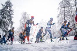 06.01.2024, Val di Fiemme, Italy (ITA): Paolo Ventura (ITA), Andrew Young (GBR), Johan Haeggstroem (SWE), Calle Halfvarsson (SWE), (l-r)  - FIS world cup cross-country, tour de ski, mass, Val di Fiemme (ITA). www.nordicfocus.com. © Barbieri/NordicFocus. Every downloaded picture is fee-liable.