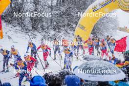 06.01.2024, Val di Fiemme, Italy (ITA): Matz William Jenssen (NOR), Johan Haeggstroem (SWE), (l-r)  - FIS world cup cross-country, tour de ski, mass, Val di Fiemme (ITA). www.nordicfocus.com. © Barbieri/NordicFocus. Every downloaded picture is fee-liable.