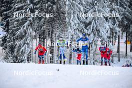 19.01.2024, Oberhof, Germany (GER): Harald Oestberg Amundsen (NOR), Edvin Anger (SWE), Niilo Moilanen (FIN), Matz William Jenssen (NOR), (l-r)  - FIS world cup cross-country, individual sprint, Oberhof (GER). www.nordicfocus.com. © Authamayou/NordicFocus. Every downloaded picture is fee-liable.